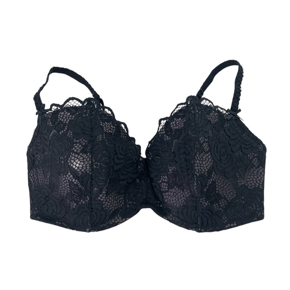 Adore Me Bra Women’s 36DDD Black Gray Lace Padded Underwire - Picture 1 of 14